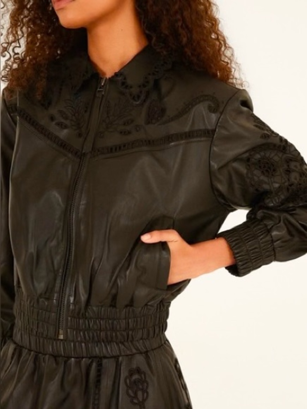 House of Harlow Brown Richelieu Faux Leather Bomber Jacket S Small ( Farm
Rio FR